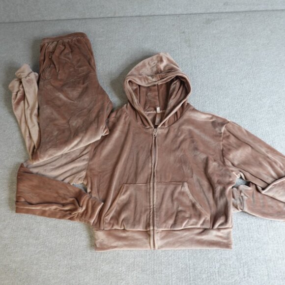 SKIMS Pants - Skimms Womens Tracksuit Medium Beige Full Zip Jacket Hoodie Joggers Pants Sienna